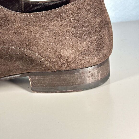 A Testoni Basic Oxford Dress Shoes Brown Suede Leather Mens Size 12 Lace Up - Picture 8 of 16